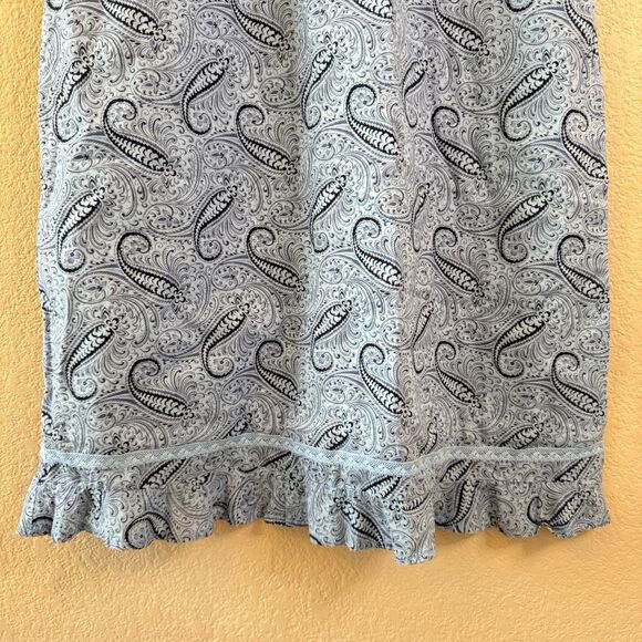 Tommy Hilfiger Y2K Slip Midi Dress Womens Size 8 Blue Paisley Empire Waist - Picture 3 of 13